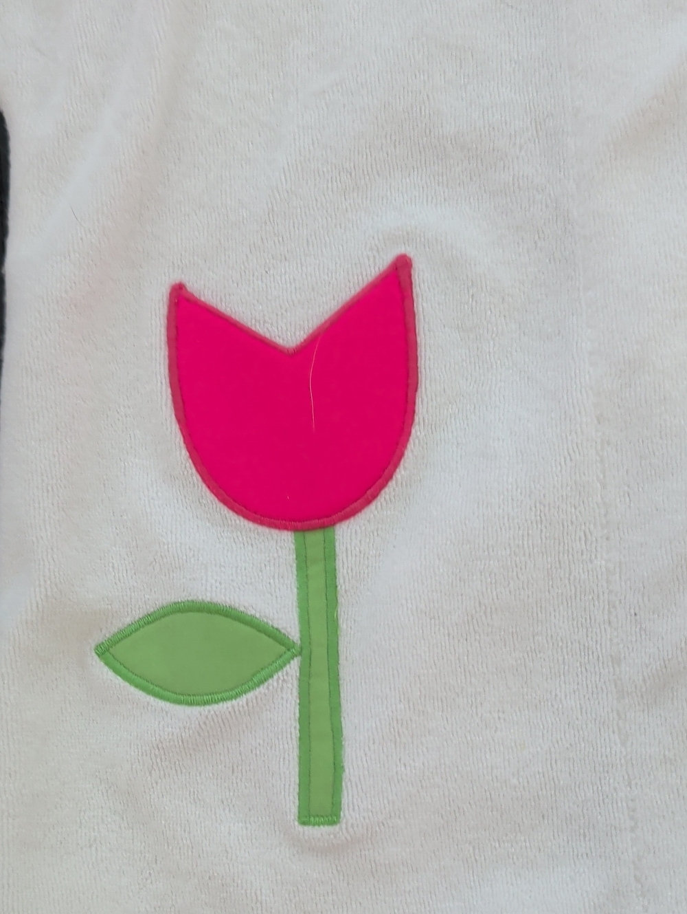 NWT Florence Eiseman White Terry Hooded Swim Robe Cover Up Tulip Applique 24 MO - Picture 2 of 10